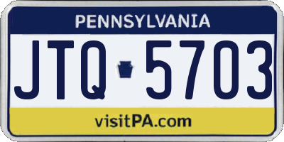 PA license plate JTQ5703