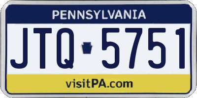 PA license plate JTQ5751