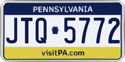 PA license plate JTQ5772