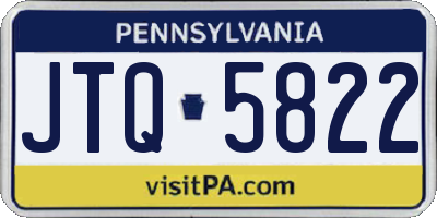 PA license plate JTQ5822