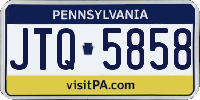 PA license plate JTQ5858