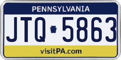 PA license plate JTQ5863
