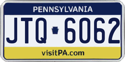 PA license plate JTQ6062