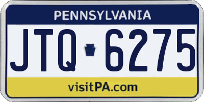 PA license plate JTQ6275
