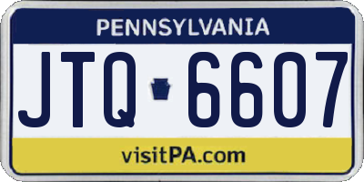 PA license plate JTQ6607