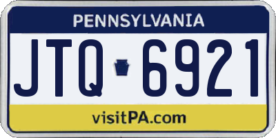 PA license plate JTQ6921