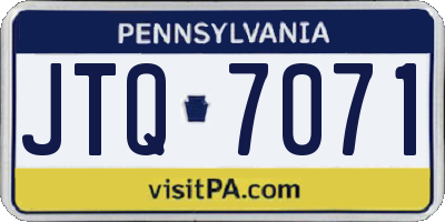 PA license plate JTQ7071