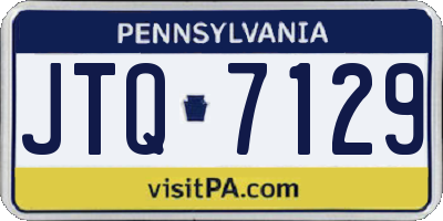 PA license plate JTQ7129