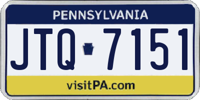 PA license plate JTQ7151