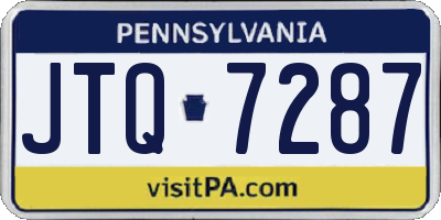 PA license plate JTQ7287