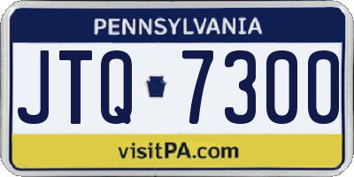 PA license plate JTQ7300