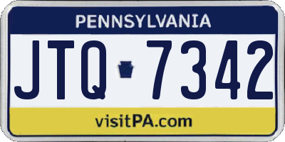 PA license plate JTQ7342