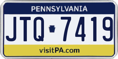 PA license plate JTQ7419