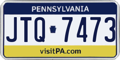 PA license plate JTQ7473