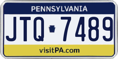 PA license plate JTQ7489
