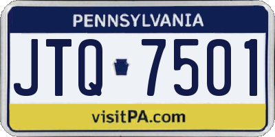 PA license plate JTQ7501