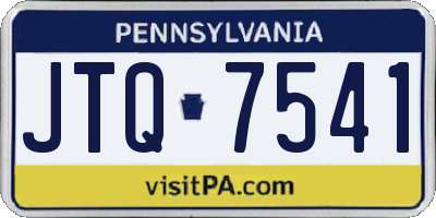 PA license plate JTQ7541