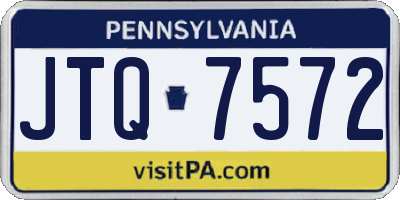 PA license plate JTQ7572