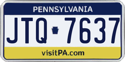 PA license plate JTQ7637