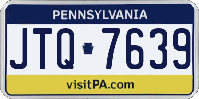 PA license plate JTQ7639