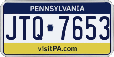 PA license plate JTQ7653
