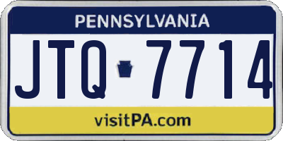 PA license plate JTQ7714
