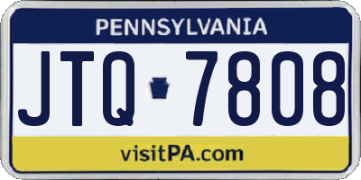 PA license plate JTQ7808