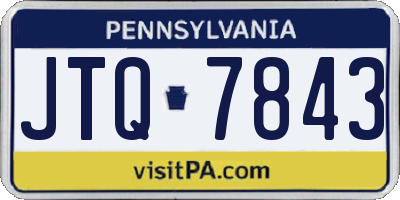 PA license plate JTQ7843
