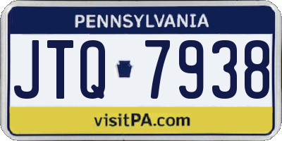 PA license plate JTQ7938