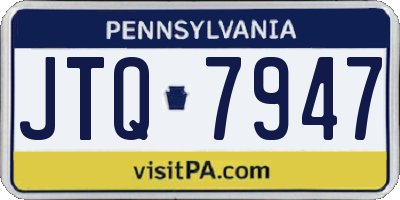 PA license plate JTQ7947