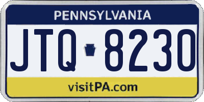 PA license plate JTQ8230