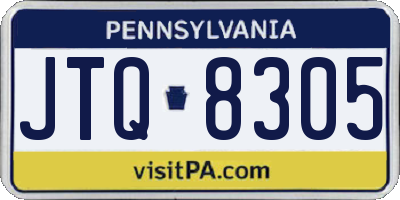 PA license plate JTQ8305