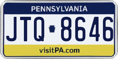 PA license plate JTQ8646