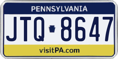 PA license plate JTQ8647