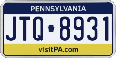 PA license plate JTQ8931