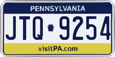 PA license plate JTQ9254