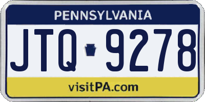 PA license plate JTQ9278