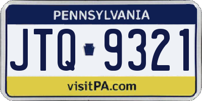 PA license plate JTQ9321