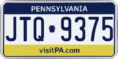 PA license plate JTQ9375