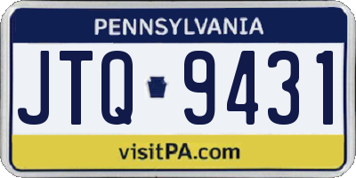 PA license plate JTQ9431
