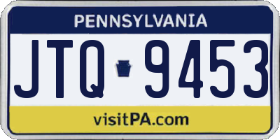 PA license plate JTQ9453