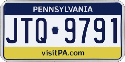 PA license plate JTQ9791