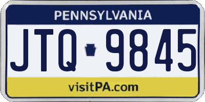 PA license plate JTQ9845