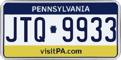 PA license plate JTQ9933