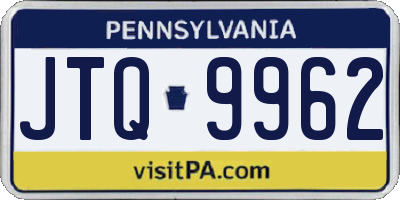 PA license plate JTQ9962