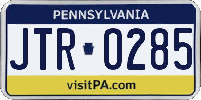 PA license plate JTR0285
