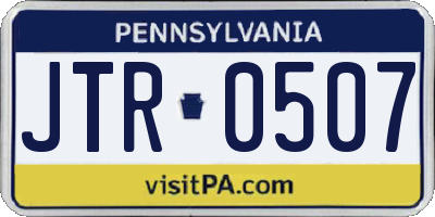 PA license plate JTR0507