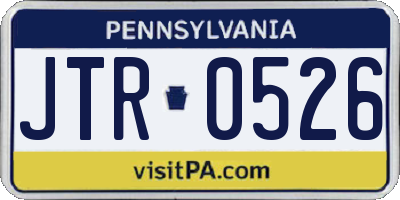 PA license plate JTR0526