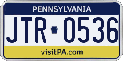 PA license plate JTR0536