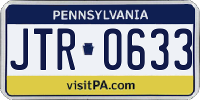 PA license plate JTR0633